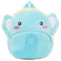 Sky blue elephant plush backpack for toddlers with 3D ears and yellow accents - Blue Elephant