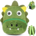 Cute green plush dinosaur backpack for toddlers with adjustable straps and soft texture - Green Dragon