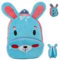 Blue and pink plush bunny backpack for toddlers with cute rabbit ears and soft fabric - Blue Rabbit