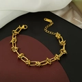 Polished 18k gold link bracelet with sturdy lobster clasp and adjustable extension chain - 11【e243】thorn Chain Bracelet Gold