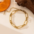 Chic 18k gold plated Cuban chain necklace with oval links and adjustable extender - 34【e2076】wide Cross Chain Bracelet Gold