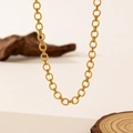 Chic 18k gold plated Cuban chain necklace featuring modern large circular links - 40【h409】round Chunky Chain Necklace Gold