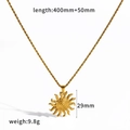 Gold Spiral Texture Sun Pendant Necklace (TN3709)
