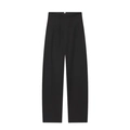 Pantaloni neri a vita alta e gamba larga da donna con cuciture verticali strutturate - XS / Nero