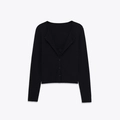 Cardigan classico nero da donna con scollo a V e maniche lunghe in maglia - S / Nero