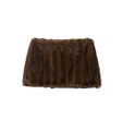 Détail d'un tour de cou en fausse fourrure marron chocolat avec texture rayée - XS / Skirts