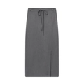 Gonna midi dritta grigio scuro con cintura coordinata e spacco laterale alla moda - XS / Grigio
