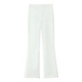 Elegante weiße Schlaghose für Damen mit hoher Taille und minimalistischem, glattem Design - XS / Weiß