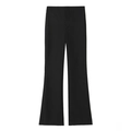 Minimalistische schwarze Schlaghose mit hoher Taille für Damen mit elegantem Fall - XS / Schwarz