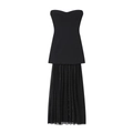 Robe bustier noire avec décolleté en cœur et jupe en tulle plissé semi-transparent - XS / Noir
