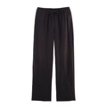 Dark brown loose-fit linen wide-leg pants with elastic drawstring waist for women - XS / Brown Pants