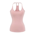 Slim fit light pink racerback camisole top with thin straps and cutout design - S / Pink Top