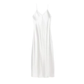 Robe nuisette élégante en satin blanc perle avec fines bretelles et décolleté en V épuré - XS / Blanc