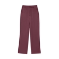 Women's high-waisted straight-leg trousers in deep red woven suit fabric - XS / Deep Red Pants