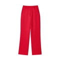 Vibrant bright red high-waisted straight-leg trousers with elegant drape and side pockets - XS / Red Pants