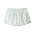 Detail of light green striped leisure shorts with elastic waistband for summer - XS / Green Pants