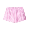 Detail of pink and white striped pajama shorts with elastic waistband and soft fabric - M / Pink Pants