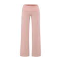 Pantaloni da yoga rosa chiaro a vita alta e gamba dritta con ampia fascia pieghevole - S / Rosa Nebbia