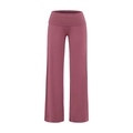 Pantaloni a gamba larga rosa antico con vita alta risvoltabile e morbida - S / Rosa Lampone