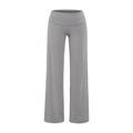 Pantaloni grigi a gamba larga con vita alta e fascia elastica ripiegabile - Taglia S / Grigio Chiaro