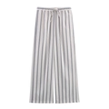 Pantaloni a gamba larga a righe verticali blu con elastico e coulisse in vita - XS / Righe Blu