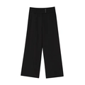 High waist black wide-leg trousers featuring triple button detail on the waistline - XS / Black