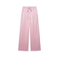 Roze wijde broek met kreukeltextuur en trekkoord in de elastische taille plat neergelegd - XS / Roze Broek