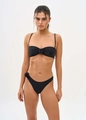 Black high-waisted bikini set with decorative 3D fabric roses and high-cut bottoms - S / Black Low Waist