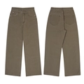 Vintage brown high-waisted wide-leg jeans with washed denim texture and classic 5-pocket design - 3XL / Distressed Brown