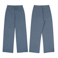 Grayish blue straight-leg denim jeans for men and women featuring a classic five-pocket design - 3XL / Distressed Blue