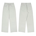 Front and back view of retro loose straight white denim jeans in light stone wash - 3XL / Elegant Grey