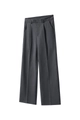 Pantaloni grigio scuro a gamba dritta stile business con pieghe e tessuto drappeggiato - S / Grigio