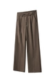 Pantaloni da abito a gamba larga da uomo in marrone scuro con taglio dritto e piega - S / Marrone