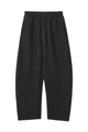 Unisex black elastic waist jogger with vertical seam details and adjustable drawstring - S / Black