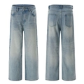 Vaqueros azul claro con lavado vintage para hombre en corte recto y cleanfit - 3XL / Azul claro