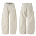 Pantalon large blanc cassé avec silhouette vintage américaine et poches fonctionnelles - S / Blanc Cassé