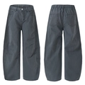 Pantalon gris anthracite déconstruit pour homme avec taille élastique et coupe jambe large - S / Gris