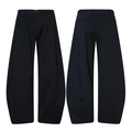 Herren American High Street schwarze gefaltete gebogene Hose mit weitem Bein Ansicht - S / Abendblau