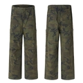 Relaxed fit jungle camouflage cargo pants with multi-pockets and durable cotton fabric - S / Camouflage