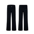 Zwarte bootcut denim broek voor heren met zilveren klinknageldetails op de achterzak - S / Zwart