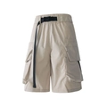 Pantaloncini cargo beige chiaro da uomo con cintura tattica e tasche laterali a patta - 3XL / Cachi