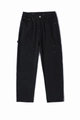 Pantaloni cargo neri con cuciture a contrasto bianche e tasche laterali utilitarie - 3XL / Nero