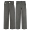 Minimalist wide leg dark grey trousers in a relaxed straight fit charcoal denim fabric - 3XL / Gray