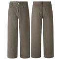 Brown-grey high street straight wide-leg jeans with front and back views - 3XL / Brown