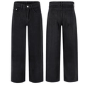 Jeans neri da uomo a gamba larga stile high street con vista piatta fronte e retro - 3XL / Nero (Ispessito)