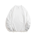 Klassiek wit T-shirt met lange mouwen, ronde hals en geribbelde manchetten in losse pasvorm - 3XL / Wit