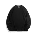 Klassiek zwart katoenen T-shirt met lange mouwen en ronde hals, losse basisstijl voor dames - 3XL / Zwart