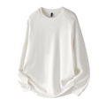 Witte heren sweatshirt met lange mouwen, ronde hals en sportieve raglanmouwen - 3XL / Wit