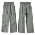 Pantaloni cargo larghi verde salvia ad asciugatura rapida uomo con elastico in vita - 3XL / Verde Militare Chiaro