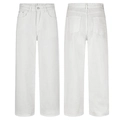 Mens white wide leg denim jeans with high waist and classic five pockets design - 3XL / White